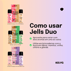 Calda Aromatizada Beijável Jells Duo Sensação e Uva 15ml/cada